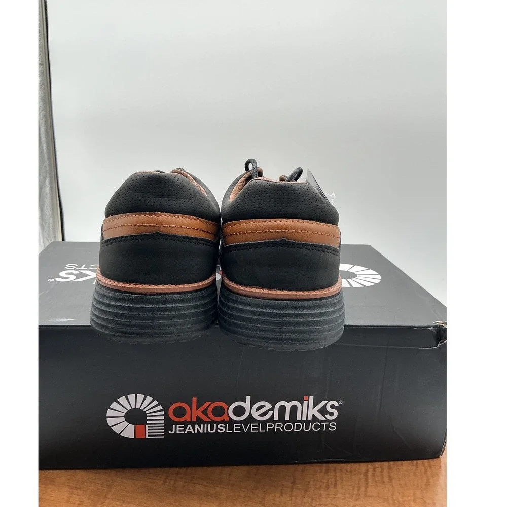 Akademiks Dayton-03-BLK-BLK Mens Black Perforated Oxford Dress Shoes‎ Size 8M
